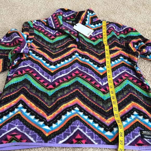 New! Wesc unisex zigzag print fleece jacket. Mens large and women’s X large. - Picture 7 of 8